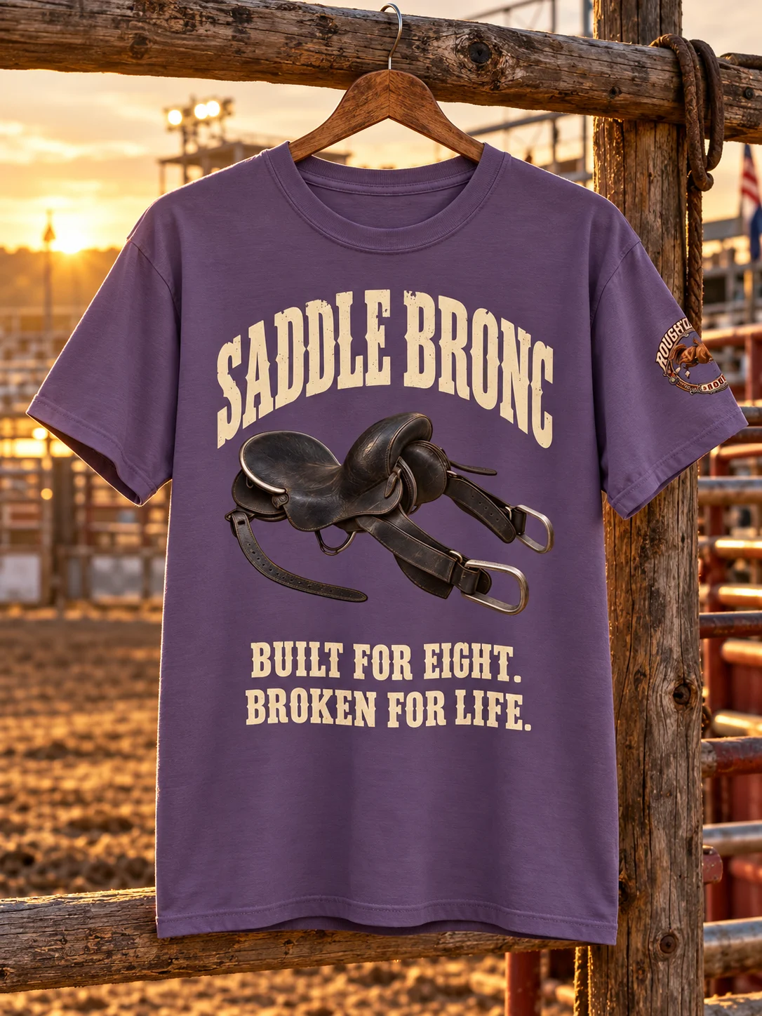 Saddle Bronc Rodeo Shirt | Built for Eight, Broken for Life | Roughstock Rodeo product image (73)