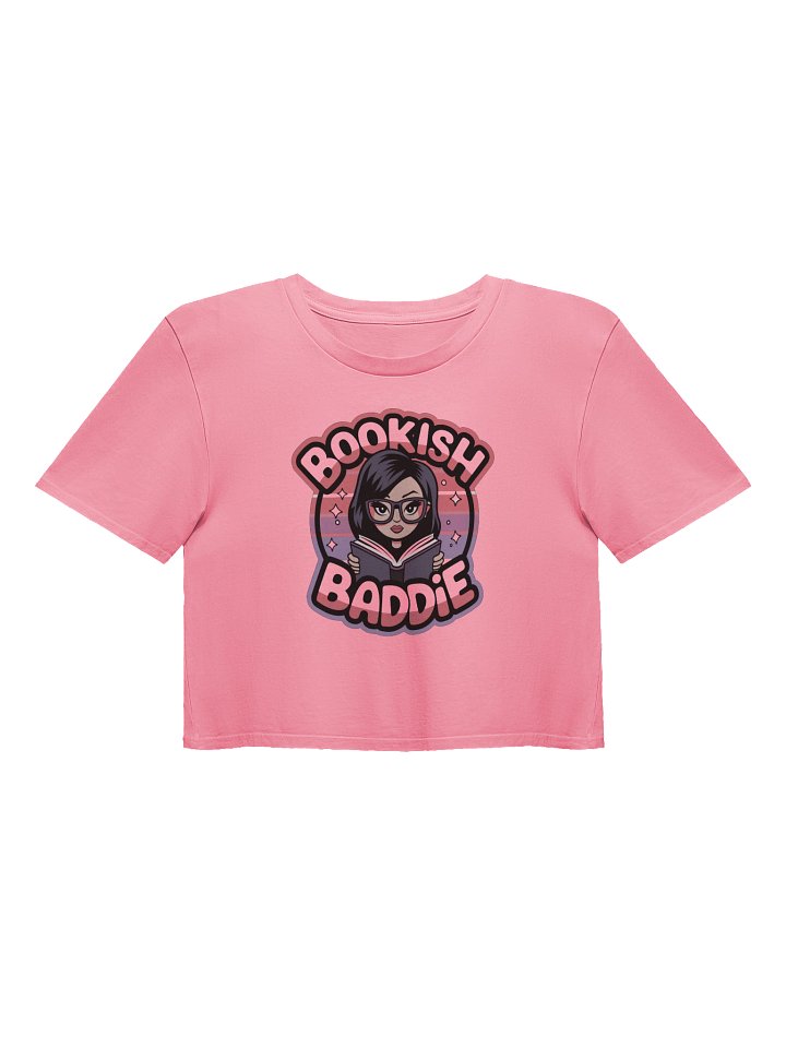 Bookish Baddie Illustrated Crop Top - Pink product image (1)