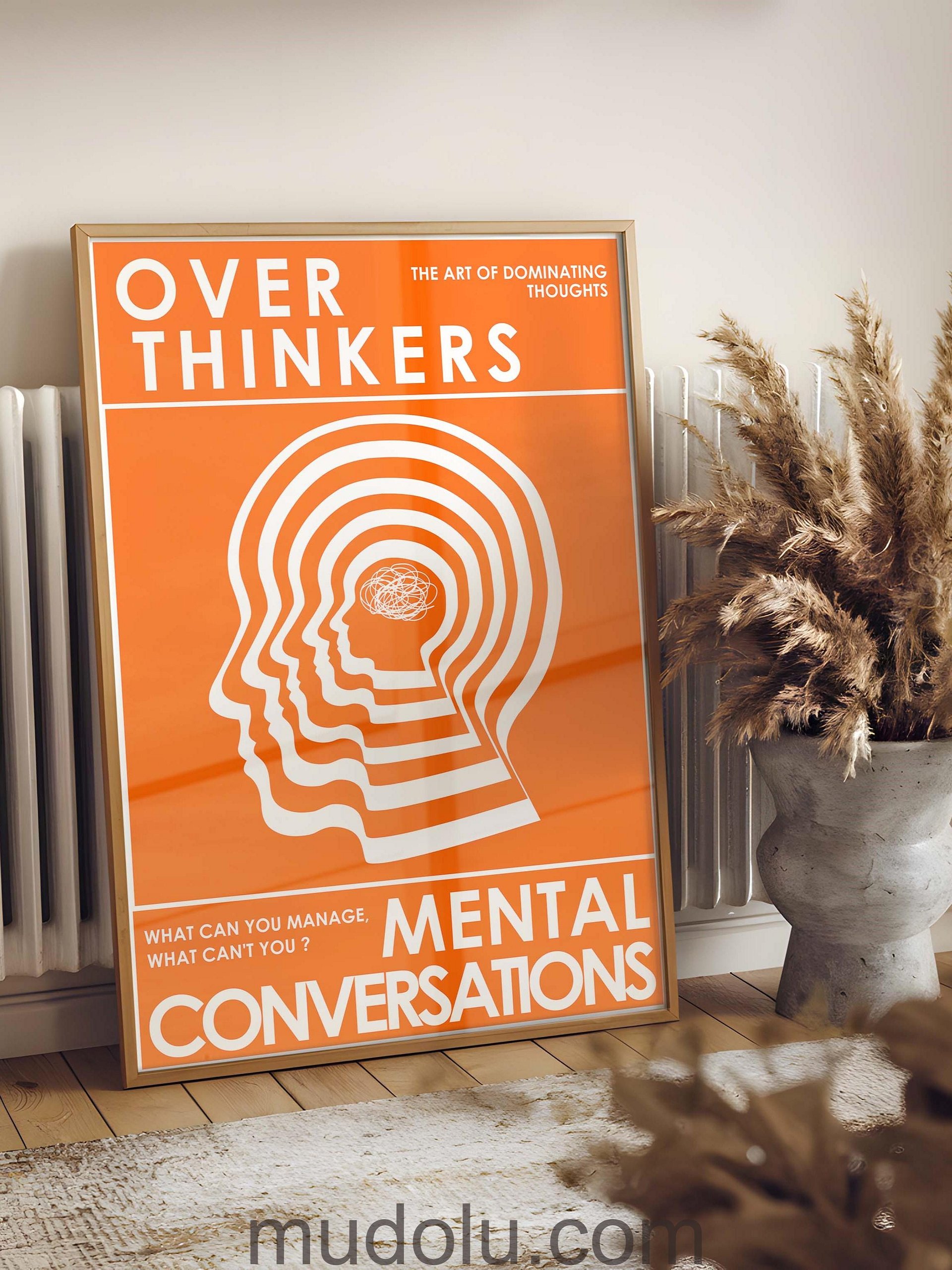 OverThinkers Wall art Poster Orange White product image (3)