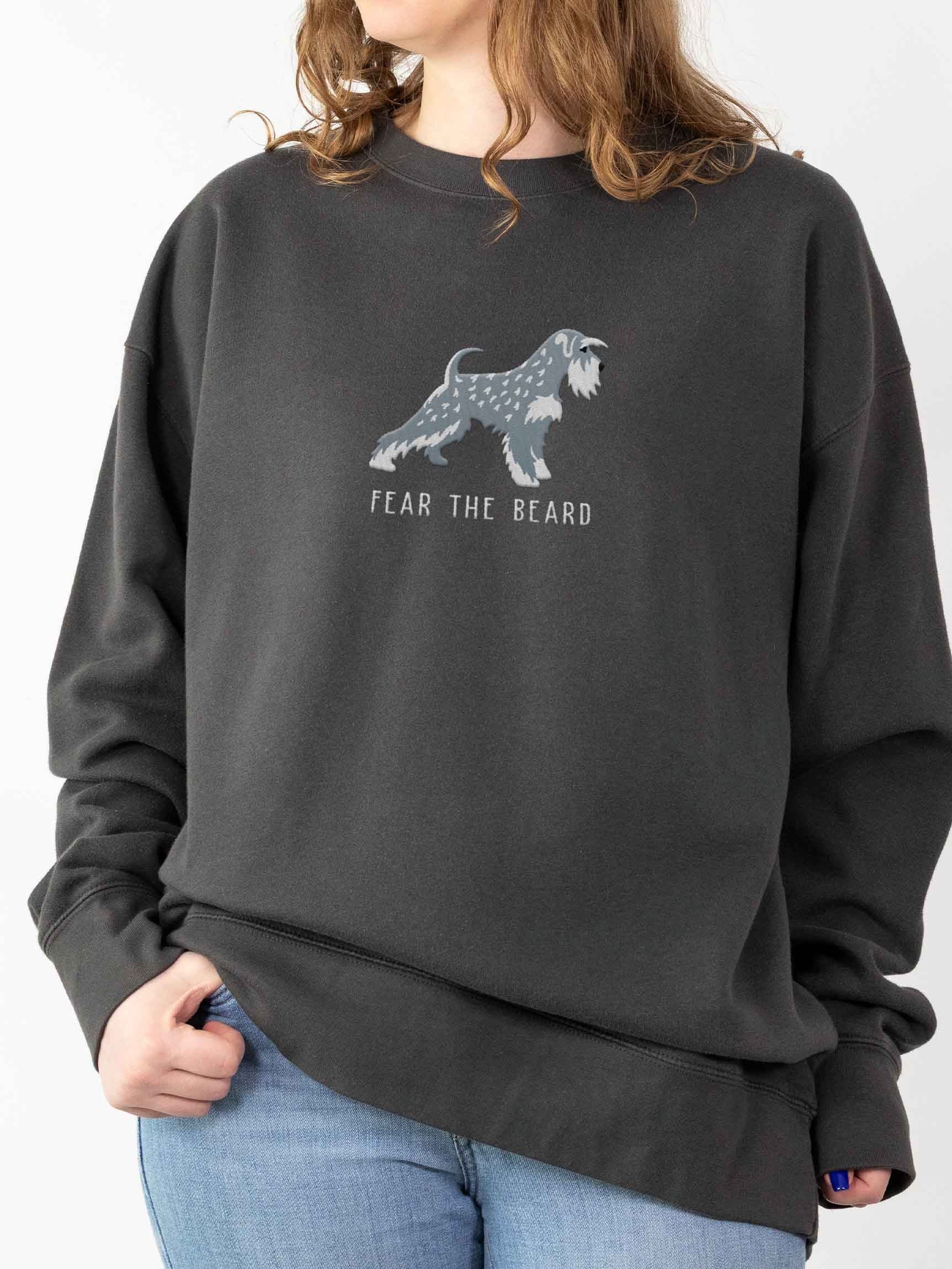 Fear the Beard Sweatshirt (Embroidered) of a Miniature Schnauzer(Salt & Pepper) product image (2)