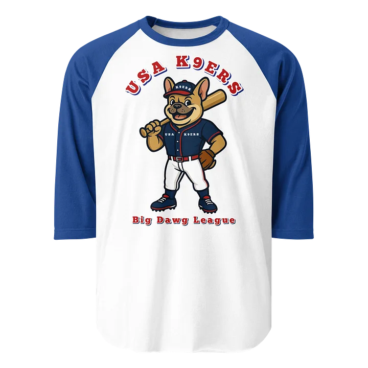 USA K9ERS Baseball 3/4 Sleeve Bulldog Shirt product image (2)