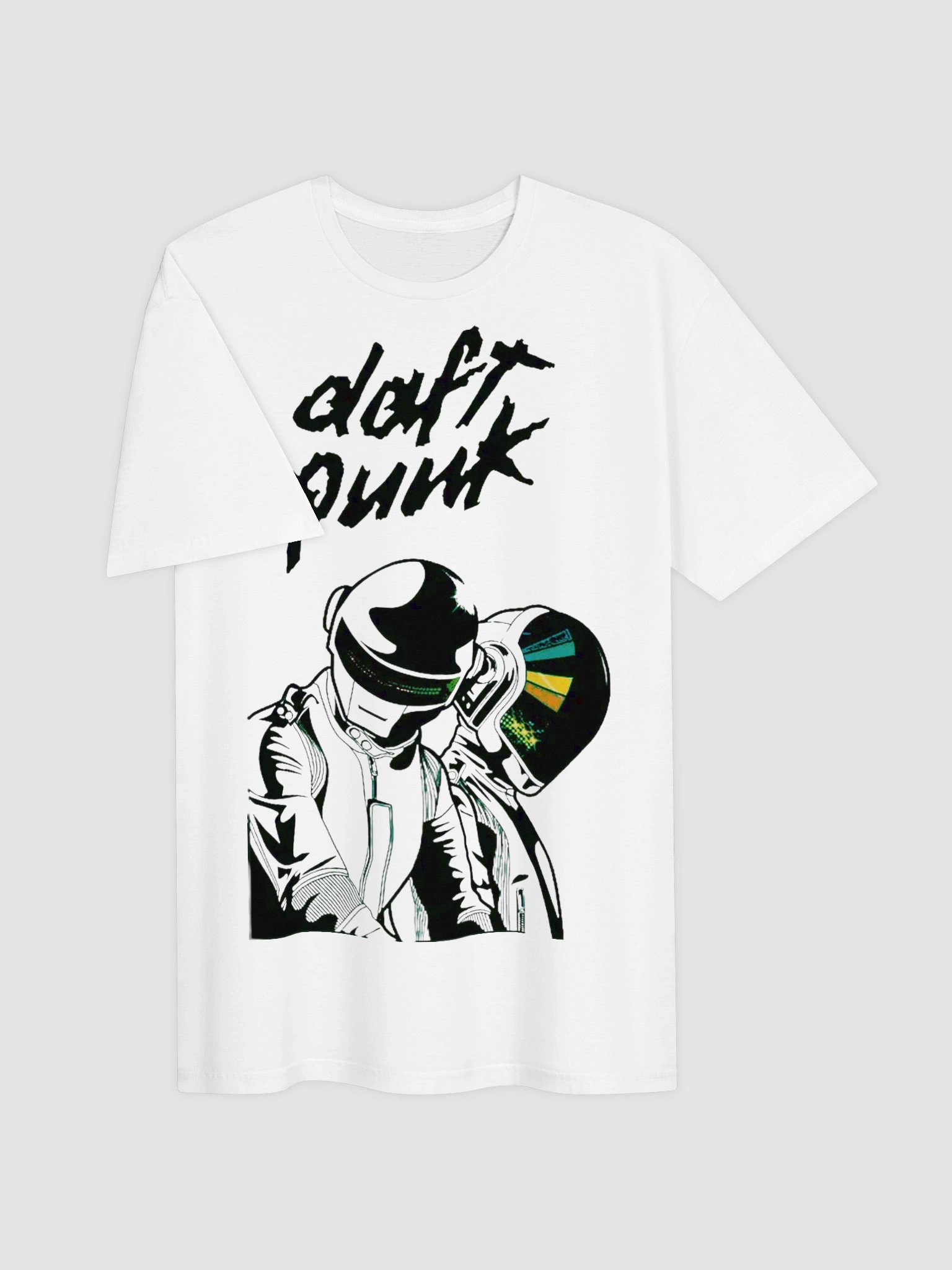 Daft Punk Robot Helmet Graphic Tee | Comic Art Illustration | French Electronic Music Collector Shirt product image (3)
