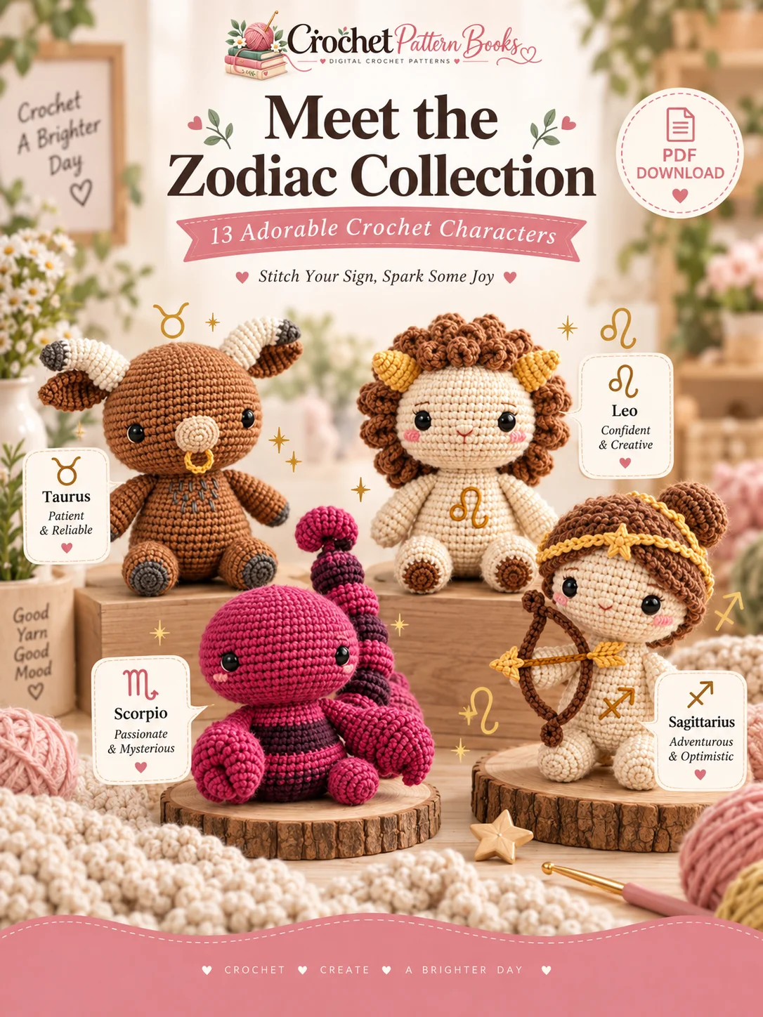 Zodiac Amigurumi Crochet Patterns 13 Zodiac Character Patterns with Beginner Guide PDF Ebook product image (4)