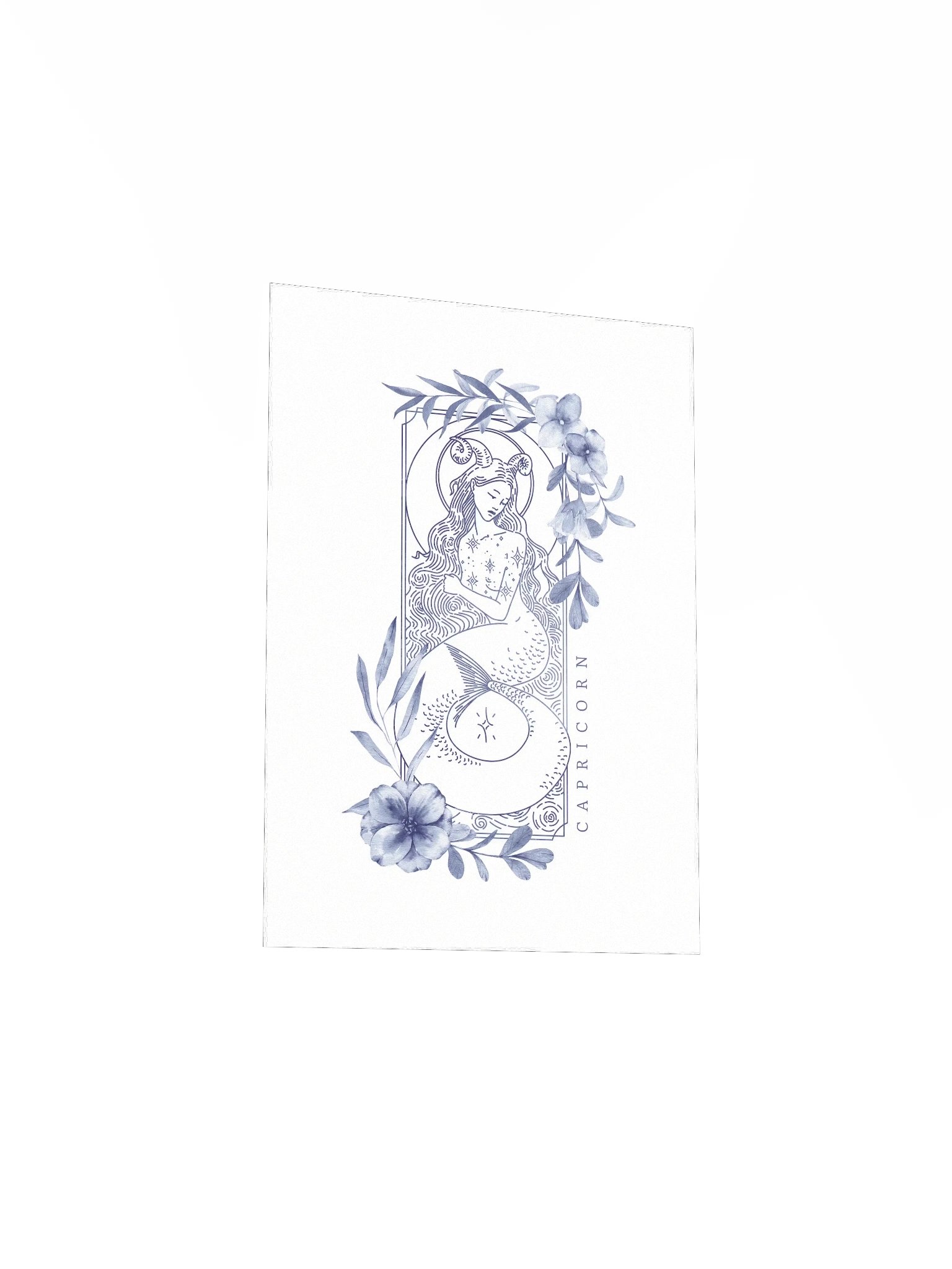 Capricorn Blue Line Art Zodiac Print product image (5)