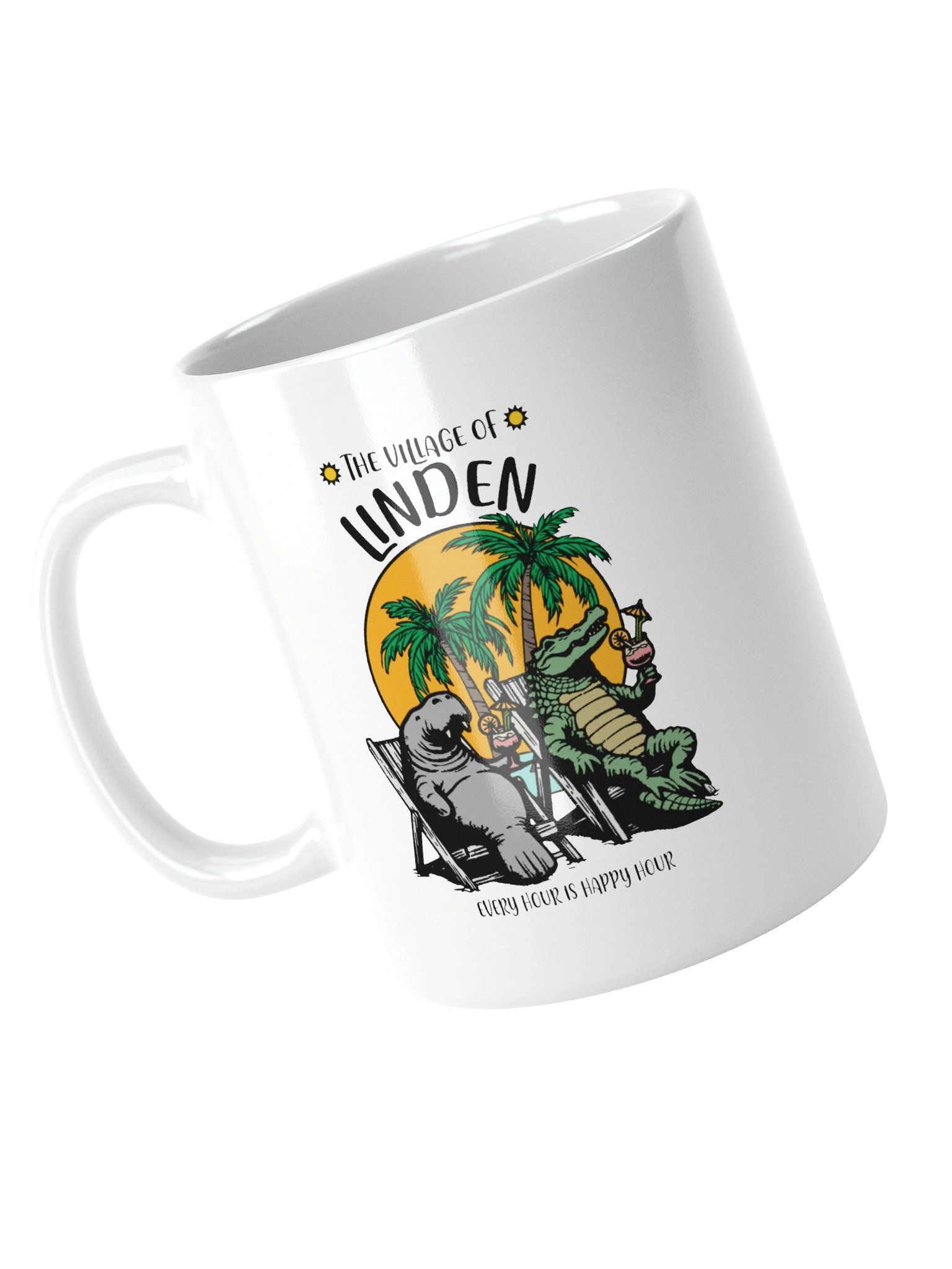 The Village of Linden TV Florida USA Fun Manatee Alligator Design Coffee Mug product image (12)