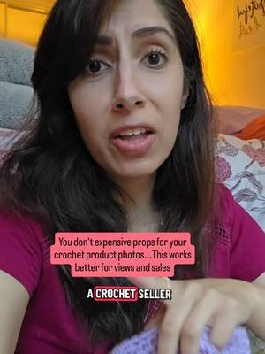 Comment props if you want me to do a video sharing the props I've used in my crochet product photos that I bought for under $10. And follow for more tips for crochet sellers that help you get views and sales on your crochet products - without posting daily, feeling salesy, or relying on Etsy! ~Leisha💕 #crochetbusiness  #crochetersoftiktok #crochettok  #productphotos #photography101 