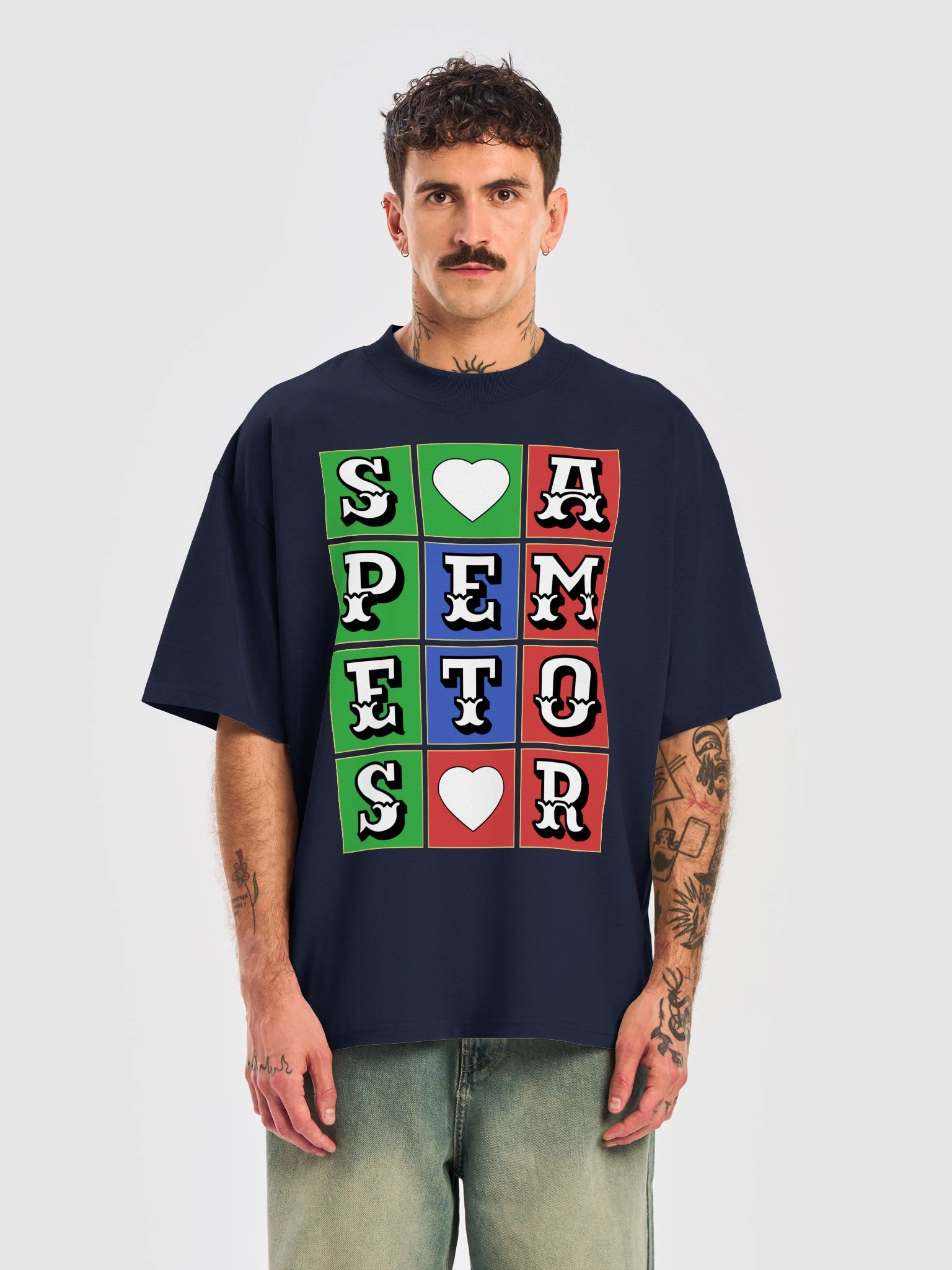 Hope and Love In Latin Quote Unisex Organic Cotton Oversized Graphic T-shirt product image (5)