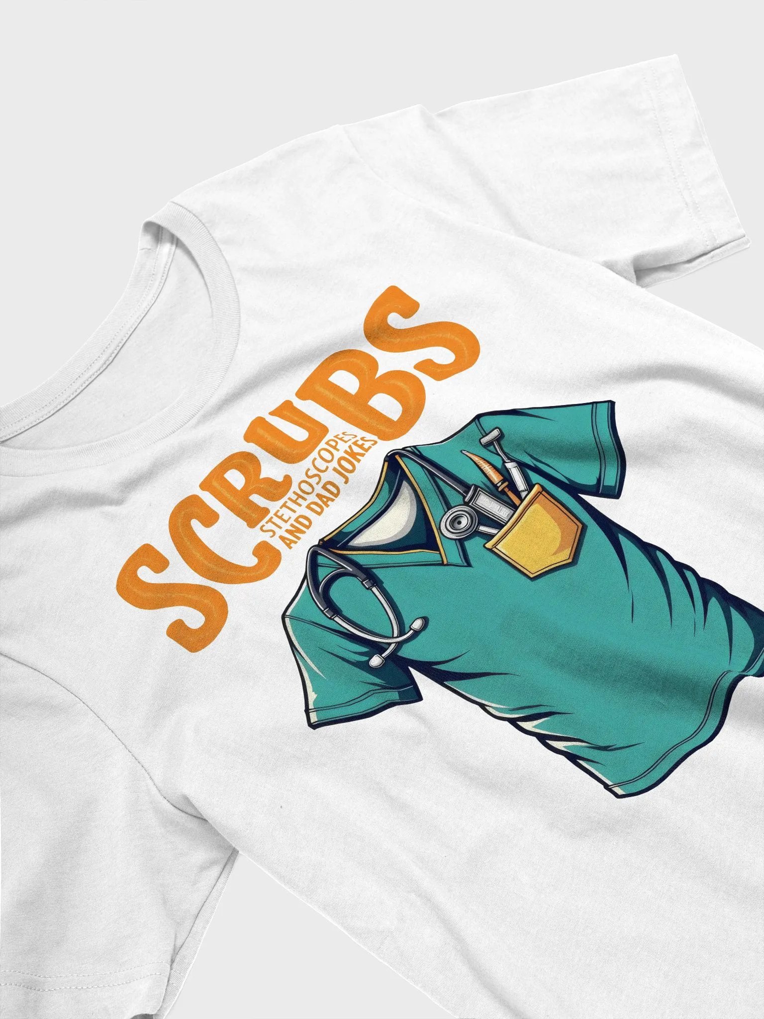 dad jokes, Stylish Scrubs and Stethoscopes T-shirt product image (23)