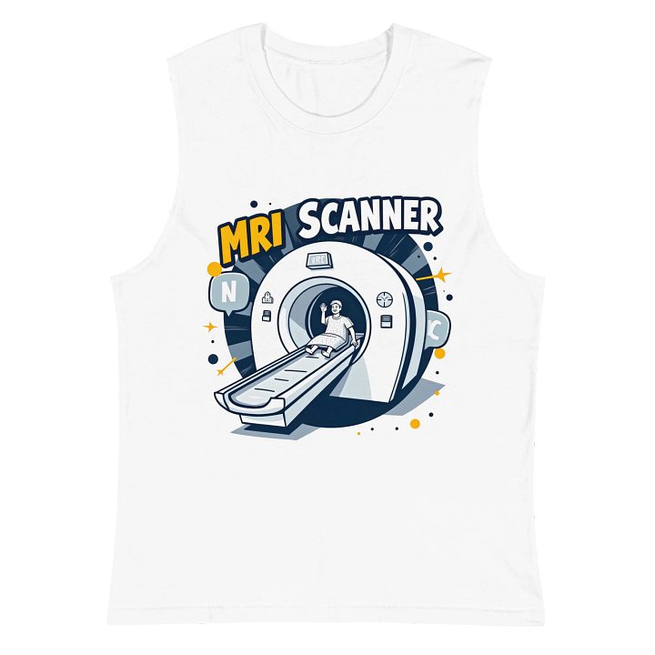 Vibrant MRI Scanner Cartoon Muscle Tank product image (2)