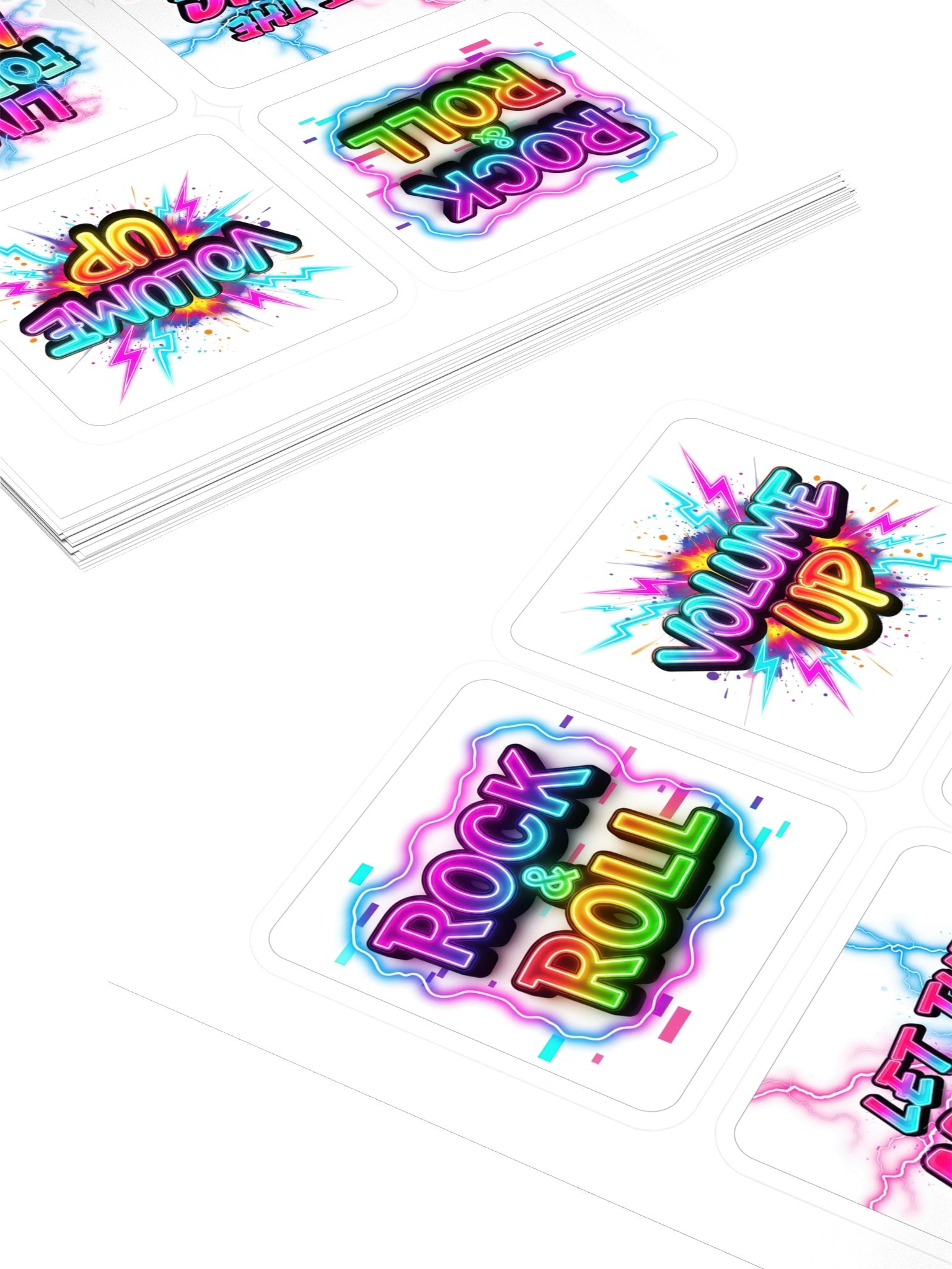 Neon Rock & Roll Quote Sticker Set product image (4)