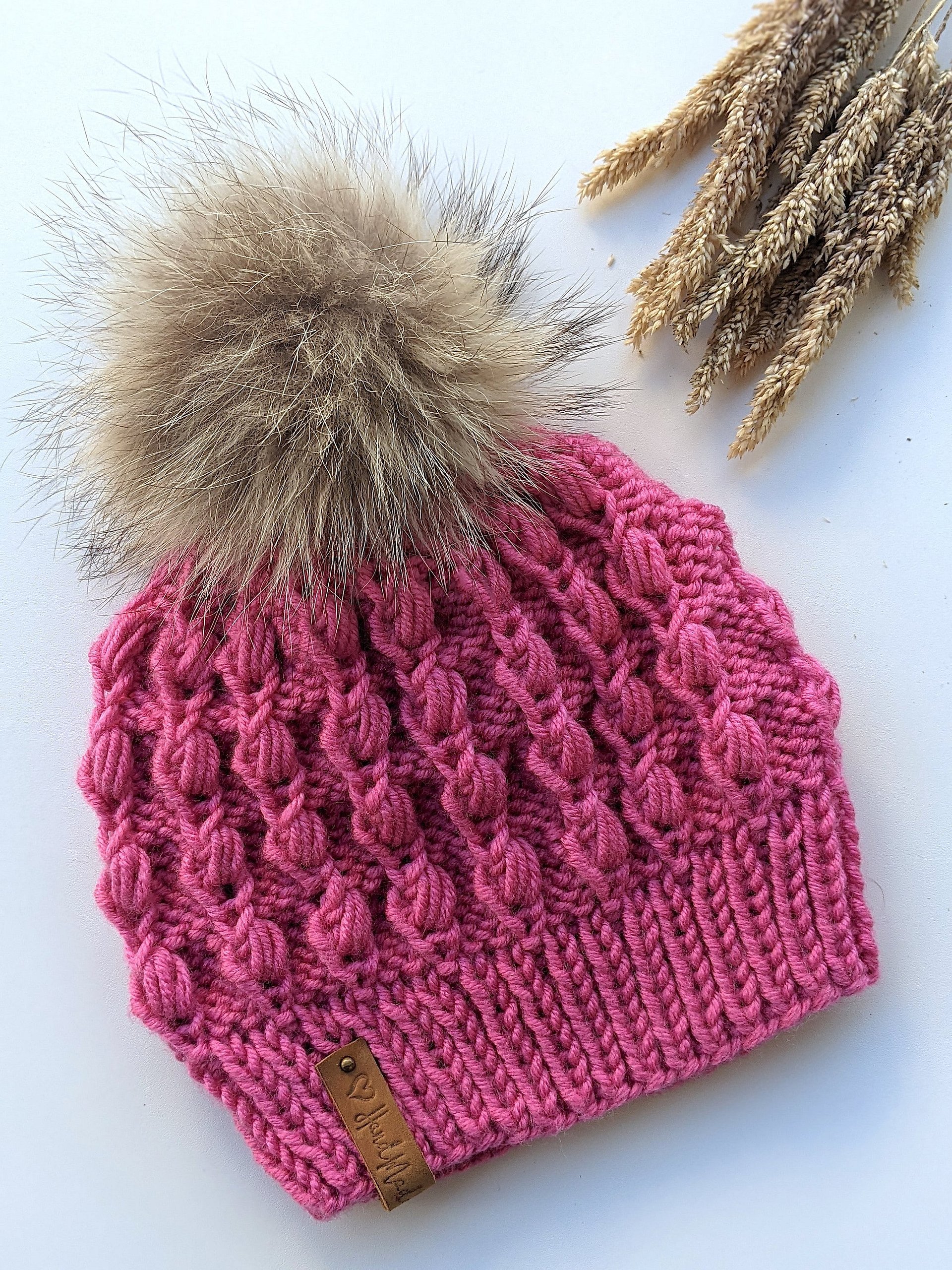 Fiore Knit Hat Pattern (Puff Stitch) product image (8)