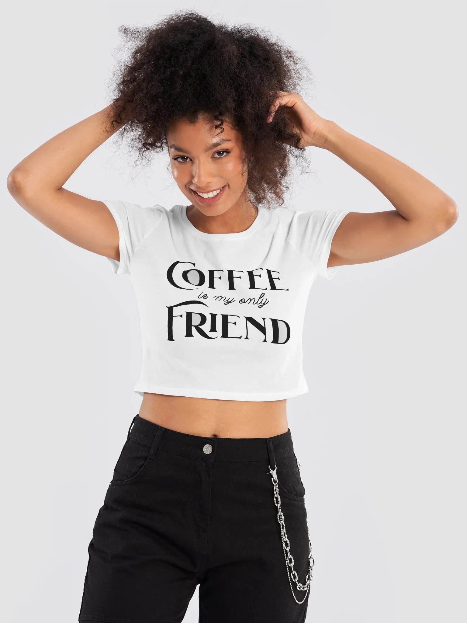 Coffee Lover's Stylized Crop Tee product image (1)