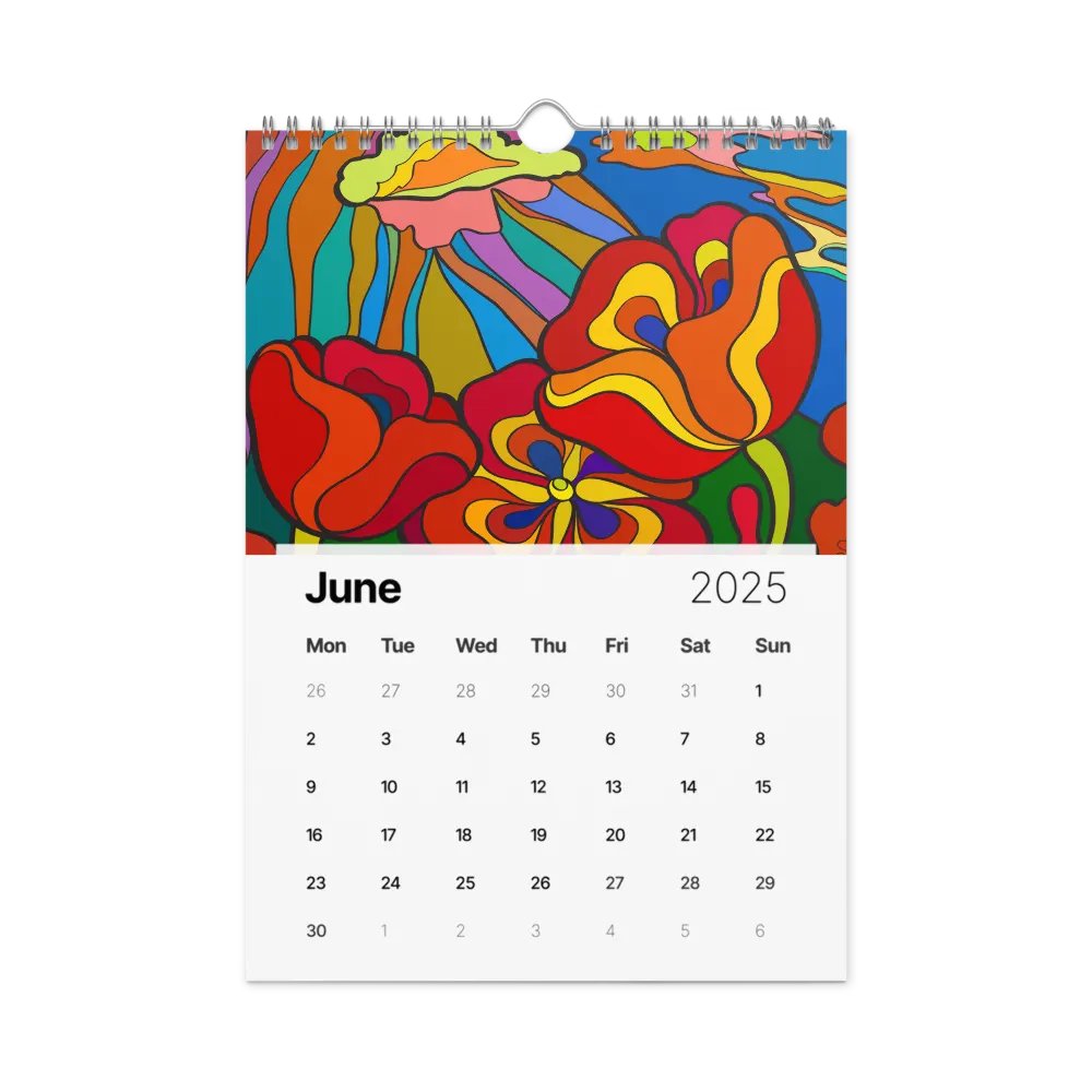 Energize Your Year: 2025 Customizable Wall Calendar – Wave at Sunset product image (8)