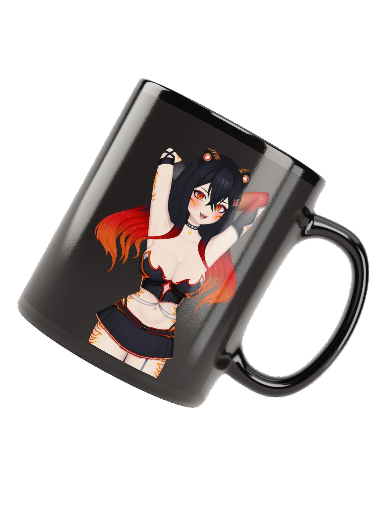 Arms Up - Cold and Hot | Black Glossy Mug product image (6)