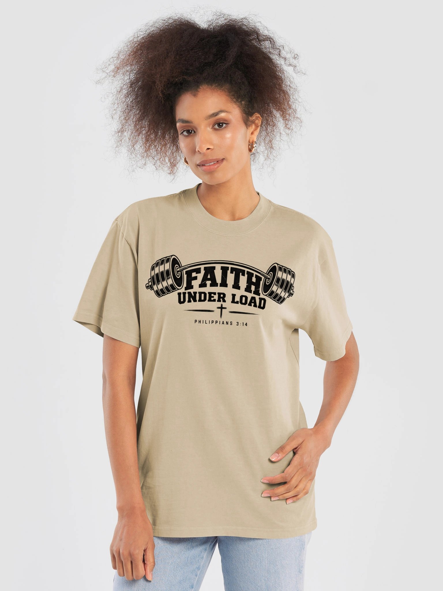 Faith Under Load Oversized Tee | Philippians 4:13 product image (29)