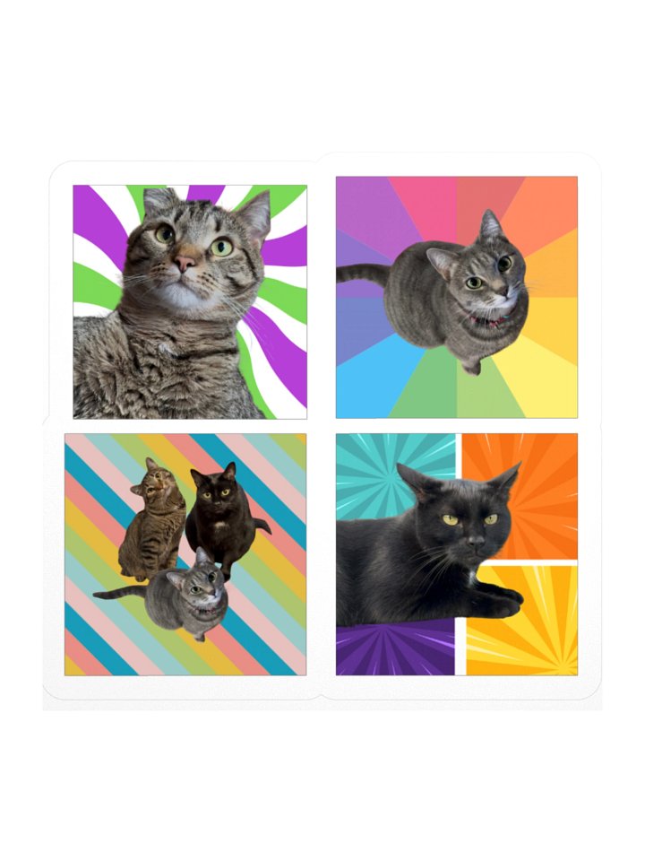 Colorful House Cat Stickers product image (1)