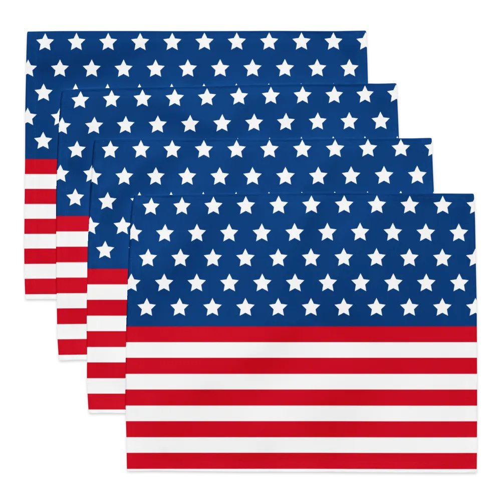 Exclusive Patriotic United States Flag Placemat Set (4-Pack) - Dining Decor product image (1)