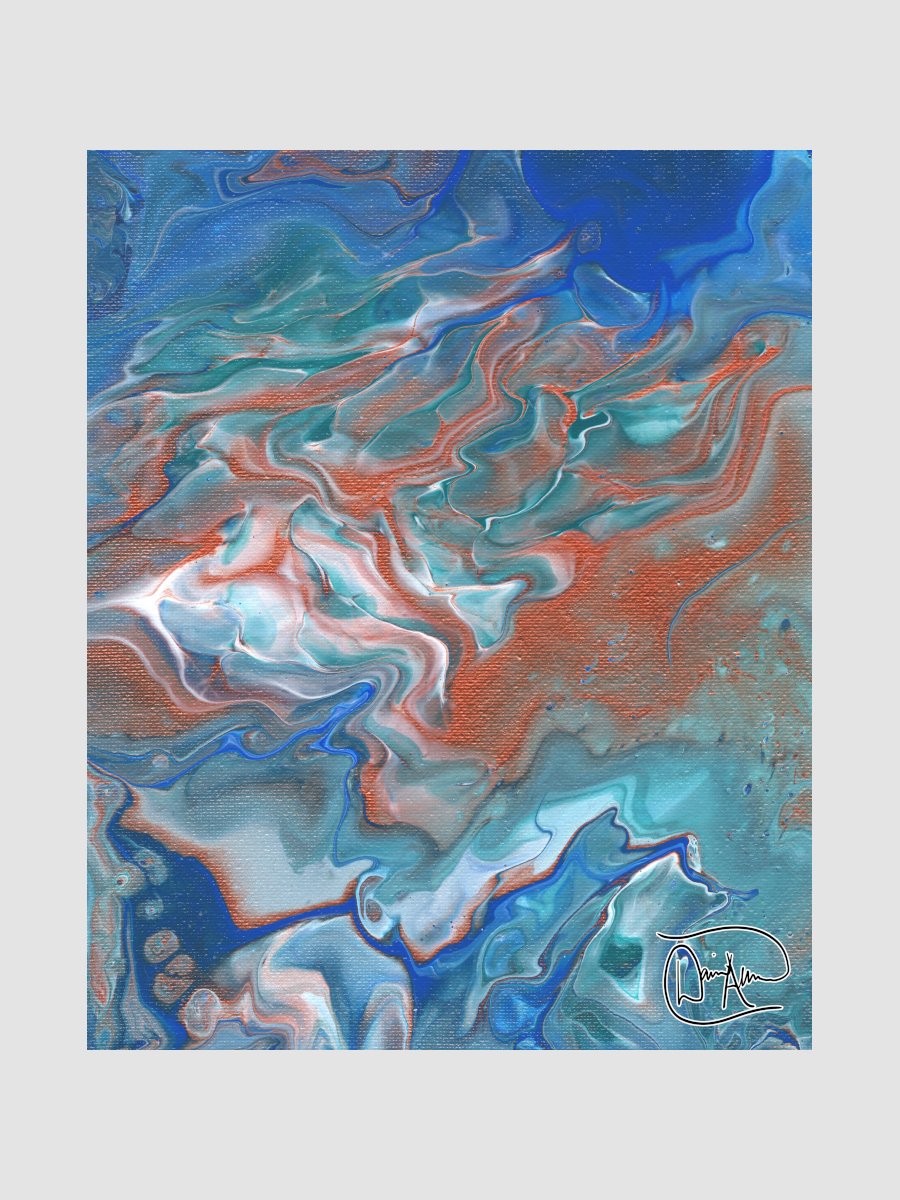 Metallic Orange Fluid Acrylic Digital Download product image (1)