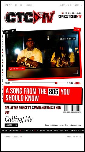 Have you heard “Calling Me” by Deejai The Prince ft. savvdangerous & hub boy?

A song from the 805 you should know 🔌 Straight...