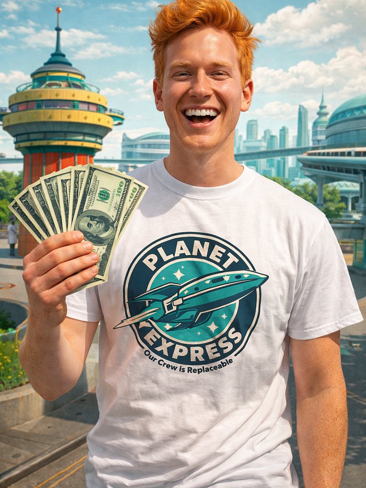 Planet Express-Style Retro Sci-Fi Delivery Tee product image (81)