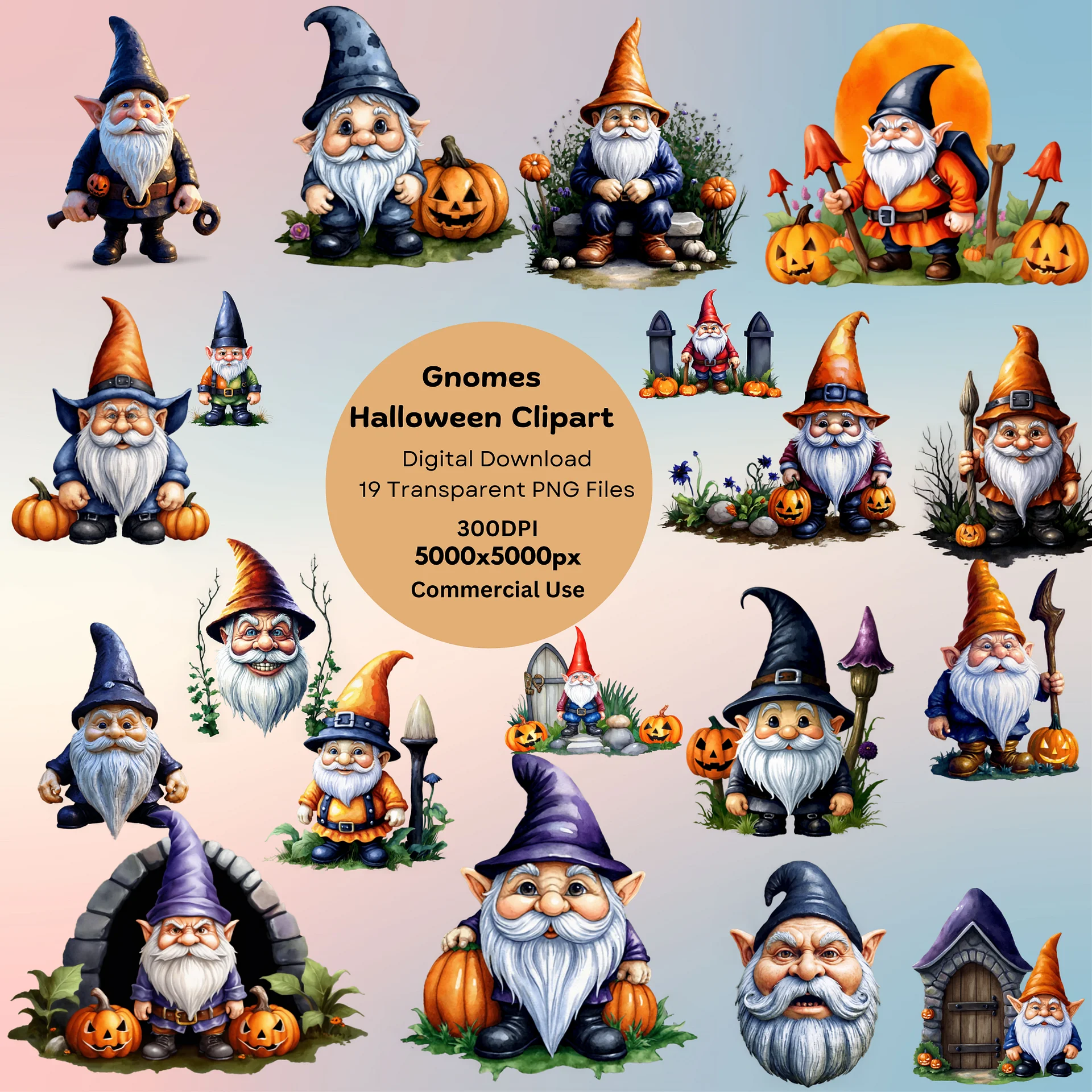Gnomes Halloween Clipart product image (1)