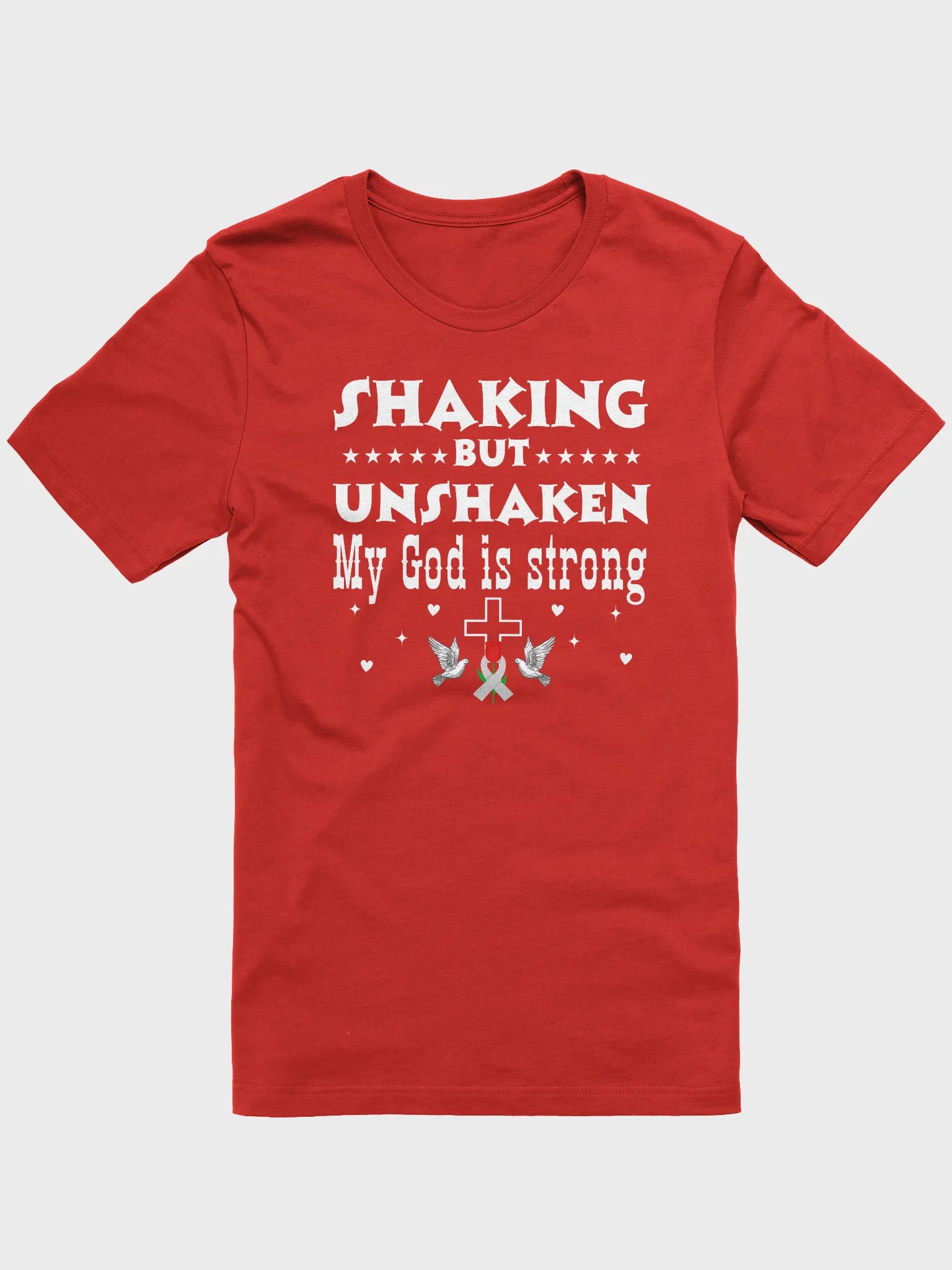Shaking But Unshaken, My God Is Strong Parkinson Faith Bella canvas T-shirt product image (21)