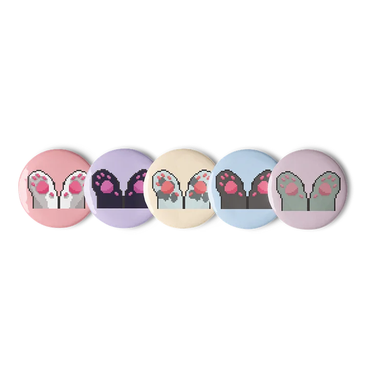 Pixel Cat Paw Pin Buttons Set product image (1)