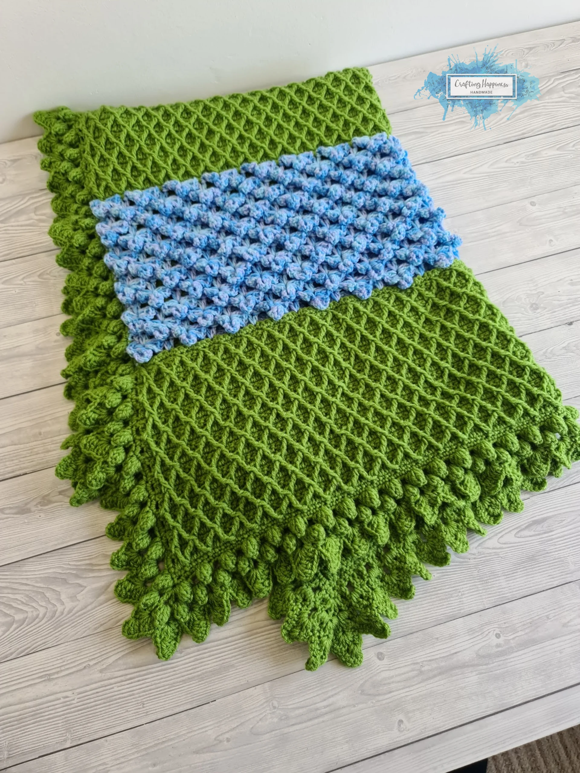 Trellis Flowers Crochet Baby Blanket Pattern | Lapghan Afghan (PDF Pattern) product image (4)