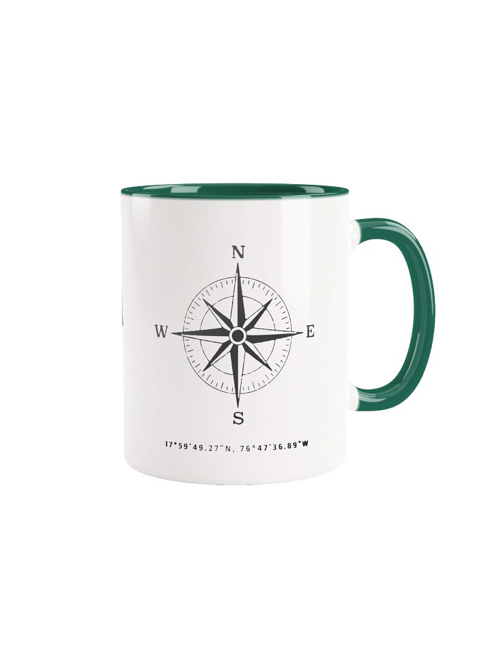 Compass - Jamaica - Vintage ALT | Ceramic Mug Forest Green Peek-A-Boo Inside product image (1)