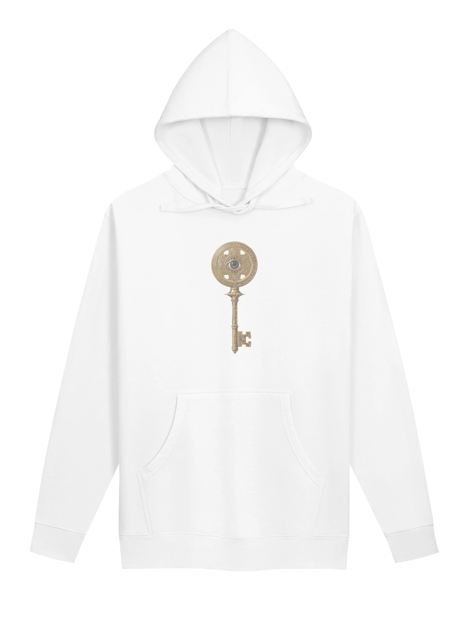 The Gatekeeper’s Key – White Archive Edition (Front & Back Print) | Unisex Midweight Hoodie product image (1)