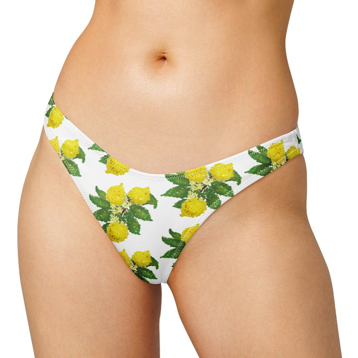 Lemon Love White Recycled V-Cut Bikini Bottoms product image (2)