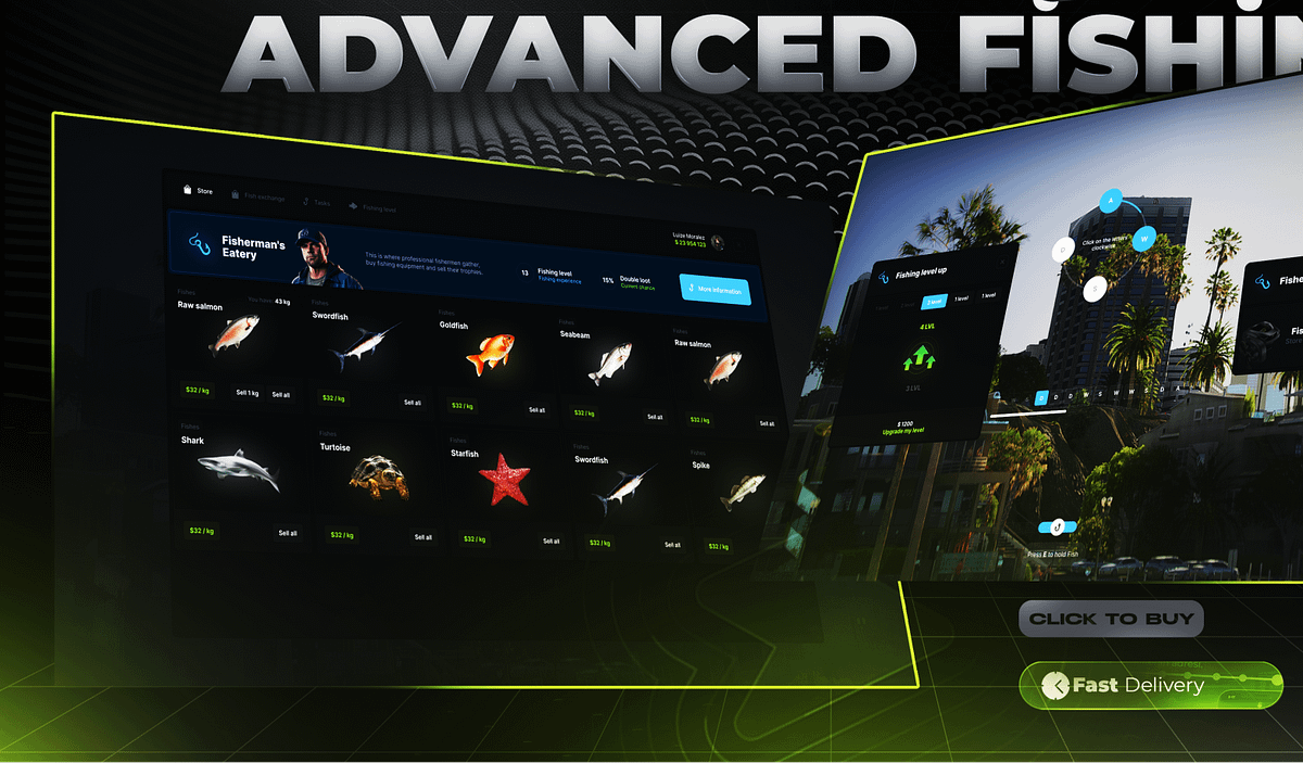 Advanced Fishing Job FiveM [ESX / QBCore / QBox] | V-STORE BY FIVE X