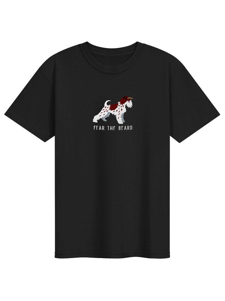 Fear the Beard T-Shirt(Embroidered) of a Miniature Schnauzer(Parti, Liver & White) product image (4)
