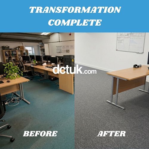 From tired to transformed ✨ 215m² of Nouveau Connections 2.0 in Smoke Grey, installed over a single weekend at the RNIB offic...