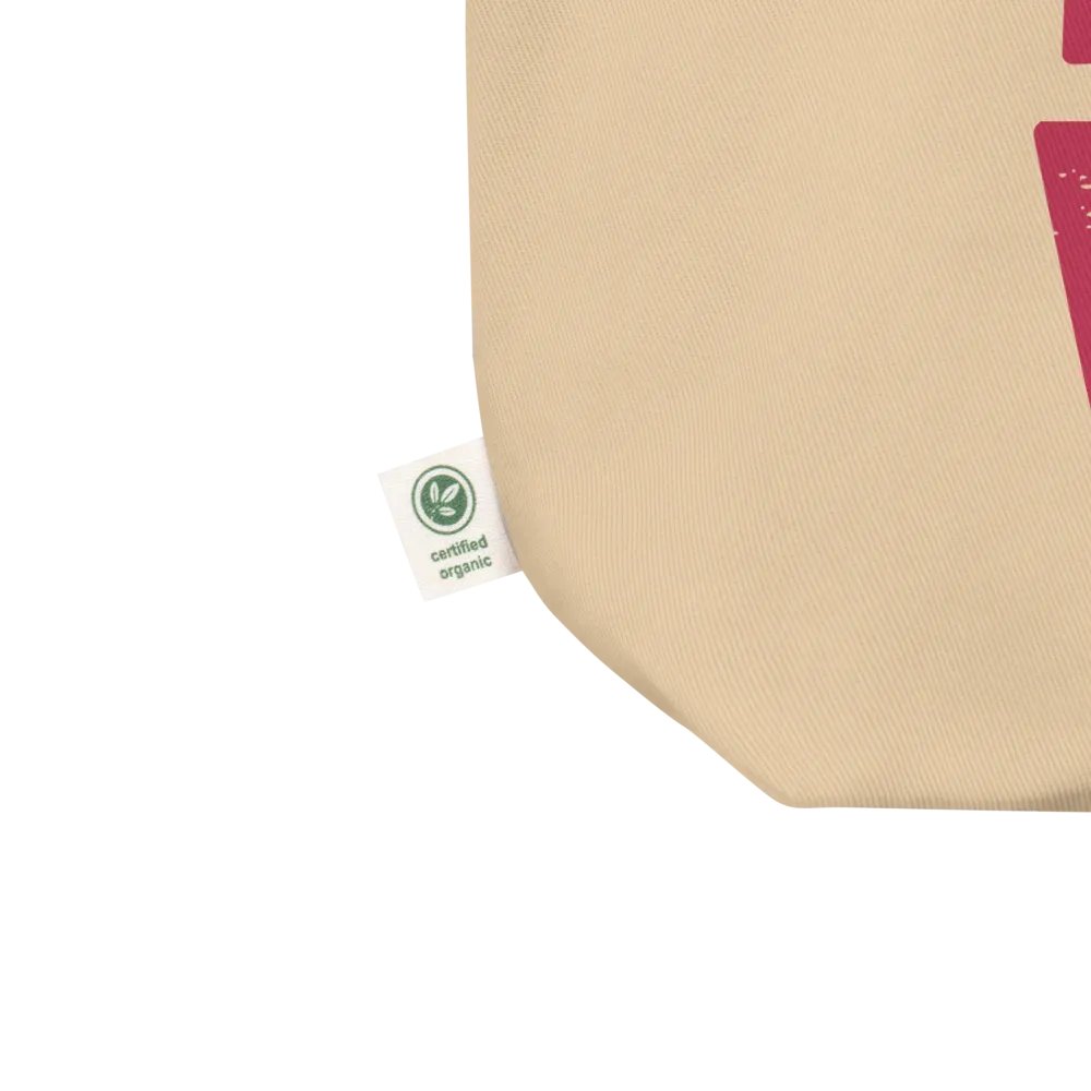 Pure LOVE dual Color Black-Magenta on organic natural Tote Bag product image (4)