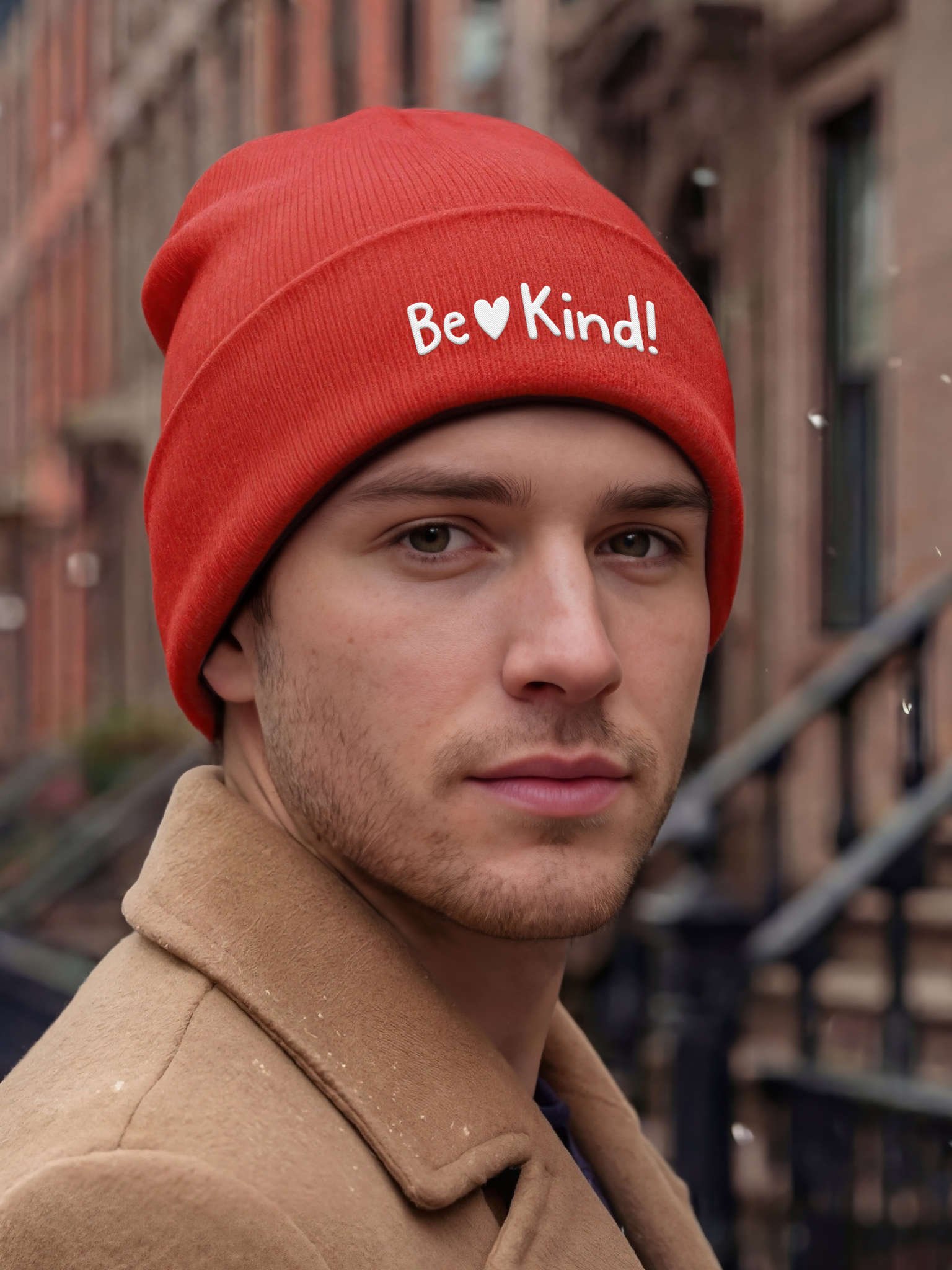 Be Kind! Embroidered Cuffed Beanie – Soft & Cozy Unisex Accessory for Everyday Elegance product image (8)