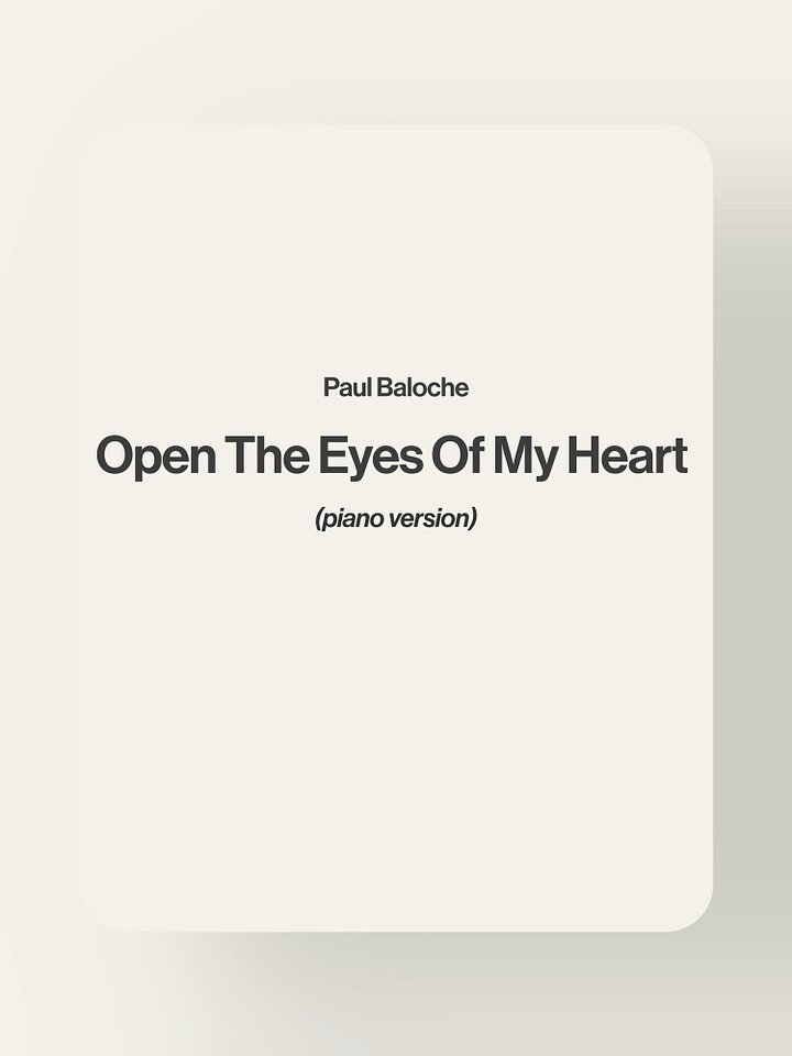 Open The Eyes Of My Heart - Paul Baloche product image (1)