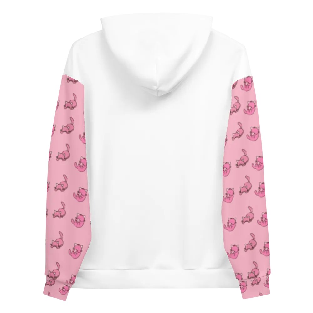 White and Pink Cat Paradise Hoodie product image (12)