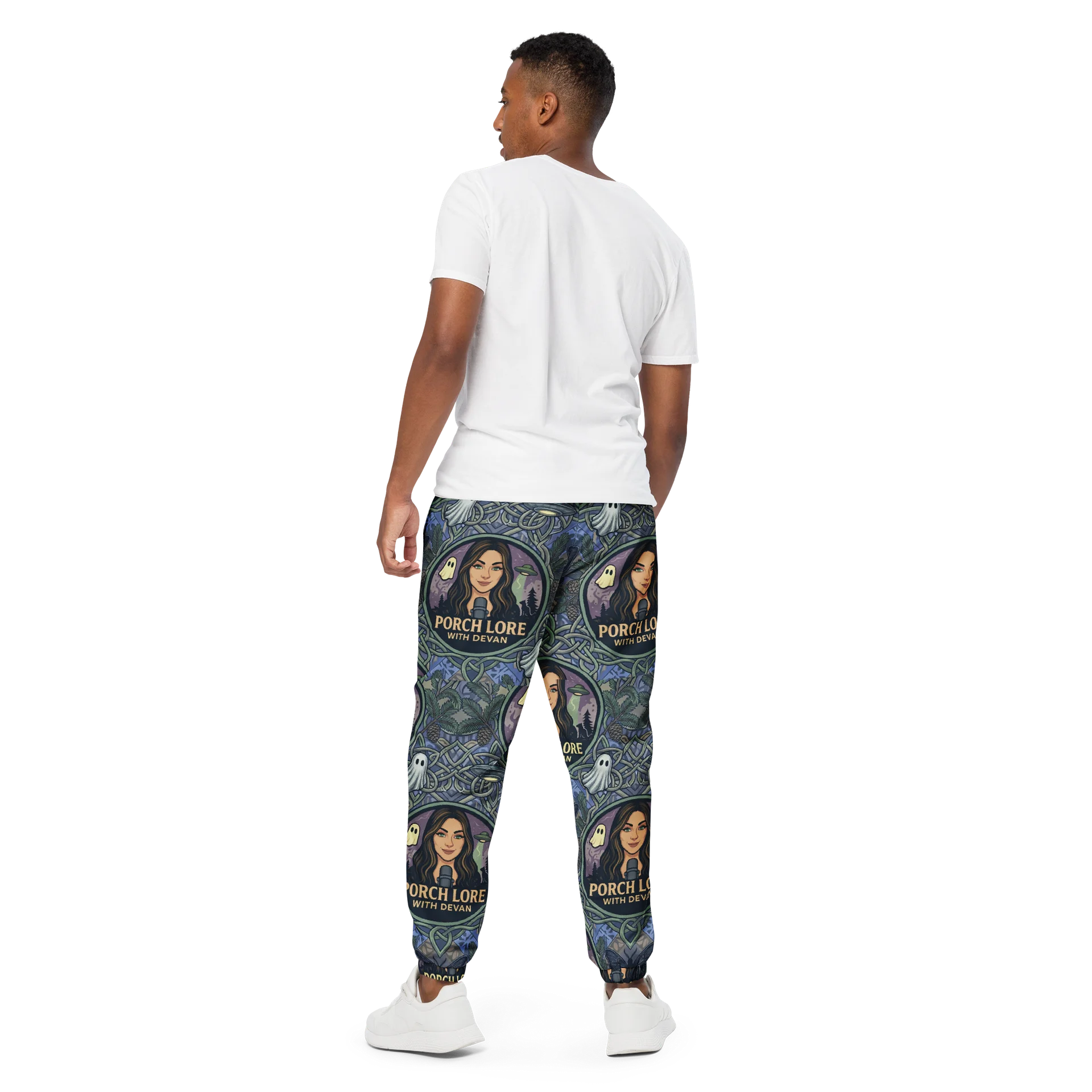 PORCH LORE DEVAN PERIWINKLE MOTH UNISEX TRACK PANTS product image (4)