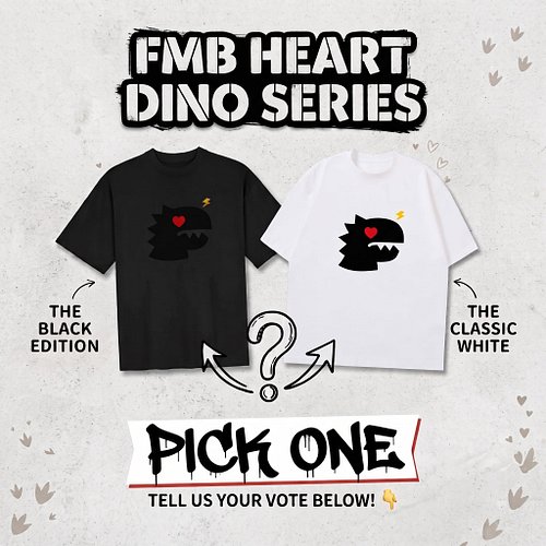 FMB HEART DINO SERIES - PICK YOUR SIDE

這款 Heart Dino 是我們快閃店的經典結晶，一發售人氣超高。✨
而在那之後的暗黑版，更是蜜特近期旅拍的最愛！😈
連我們兩位主理人方客和蜜特現在都還是愛不釋手，每天...