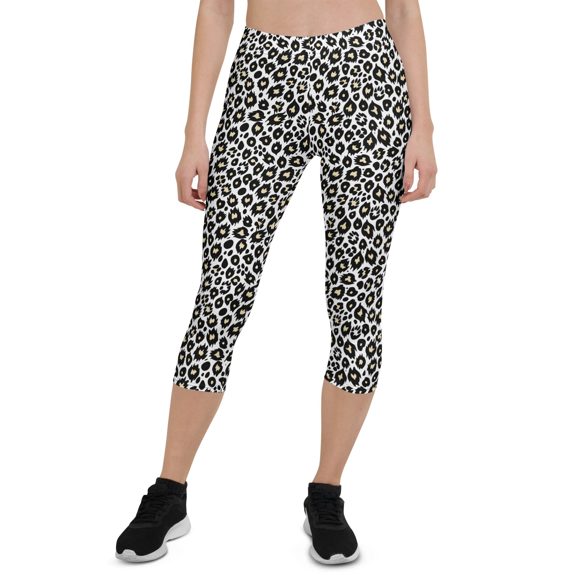 Comfortable Chic Leopard Print Capri Leggings for Daily Wear product image (1)