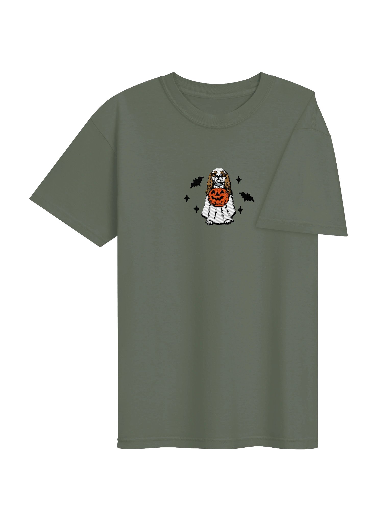 Halloween American Cocker Spaniel(Parti, Brown & White) Embroidered T-Shirt product image (12)