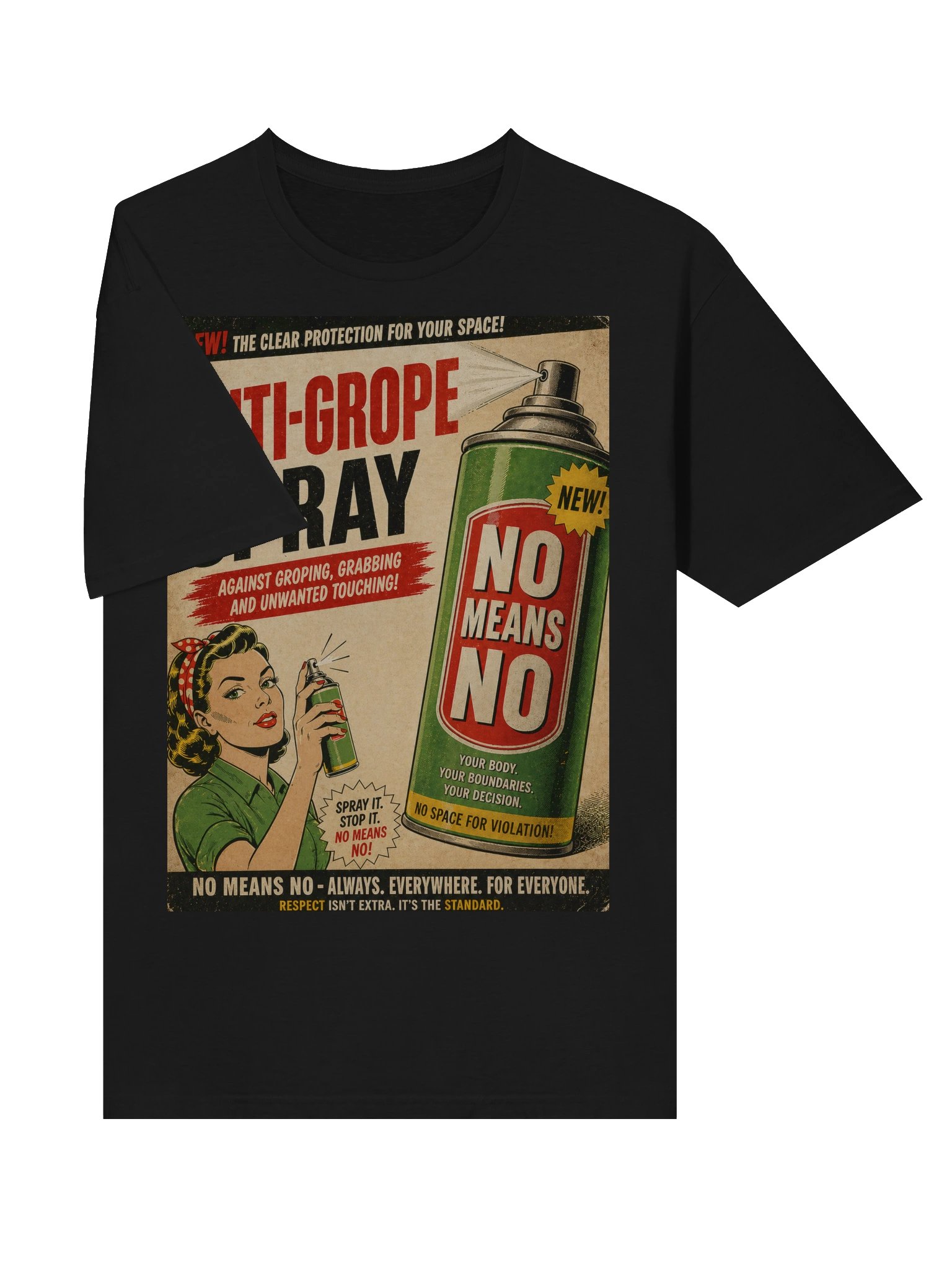 Anti-Grope Spray T-Shirt – No Means No Statement Shirt product image (3)