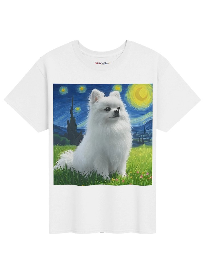 White Pomeranian Impressionist - Classic Tee, Extended Sizes product image (1)