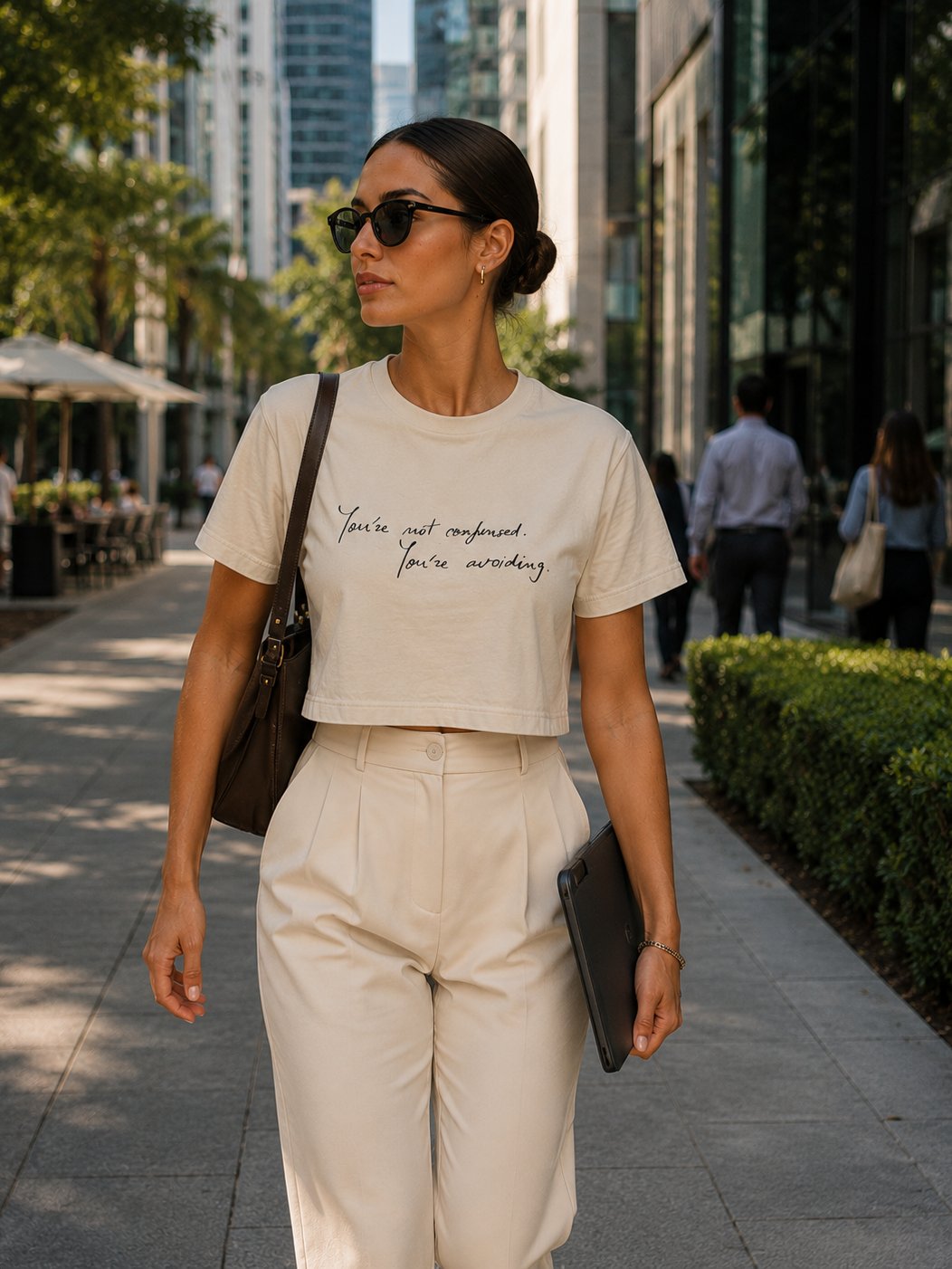 You are not confused. You are Avoiding T-Shirt | Handwritten Script Crop Tee product image (3)