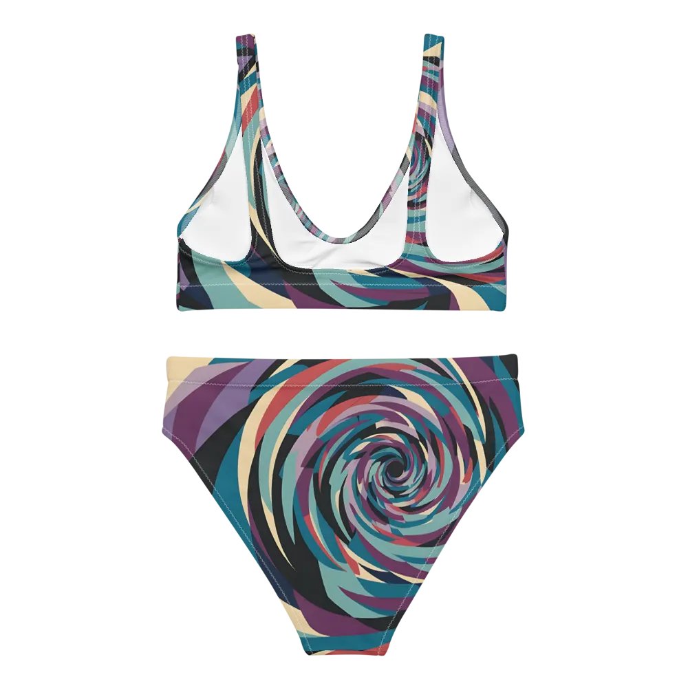 Abstract Lithographic Pattern Design High Waisted Bikini - V5 product image (1)