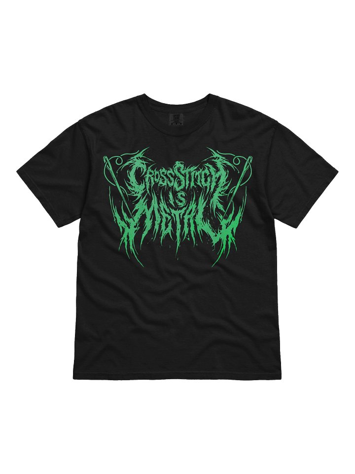 Cross Stitch is Metal T-Shirt (Acid Green) product image (1)