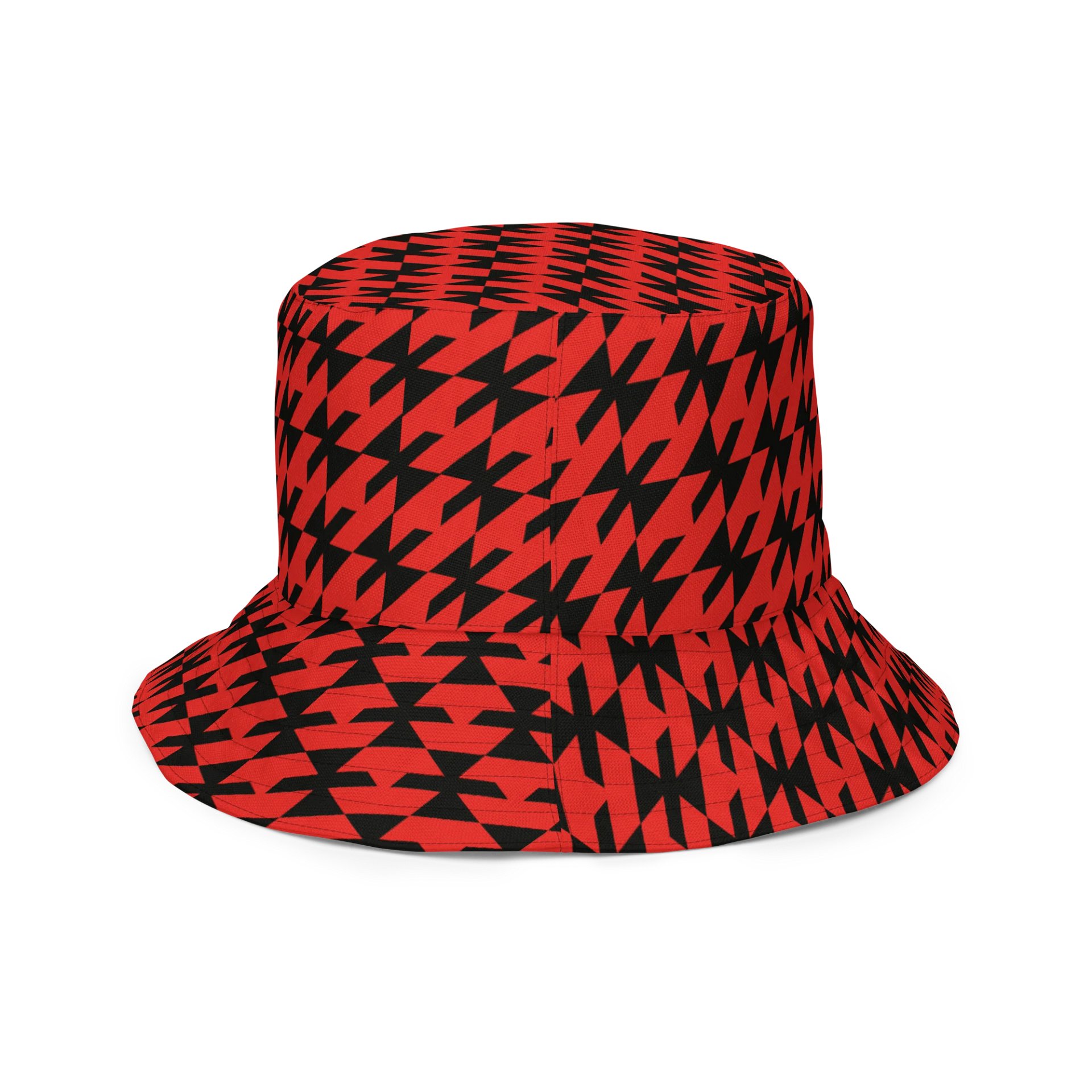 Red and Black Houndstooth Reverie Reversible Bucket Hat product image (6)
