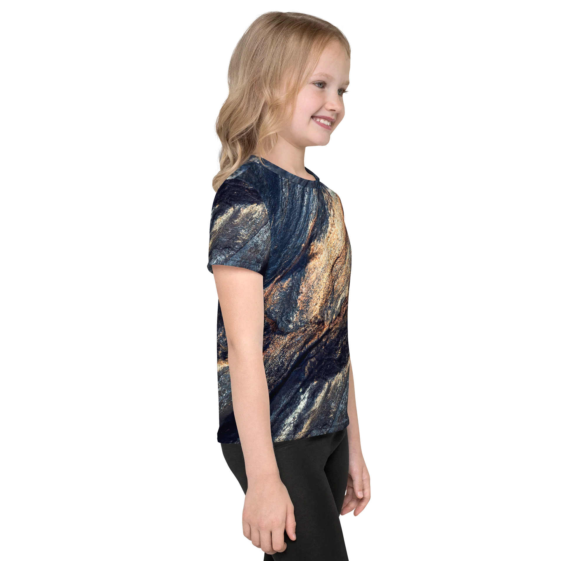Obsidian Vein All-Over Print Kids Crew Neck T-Shirt product image (4)