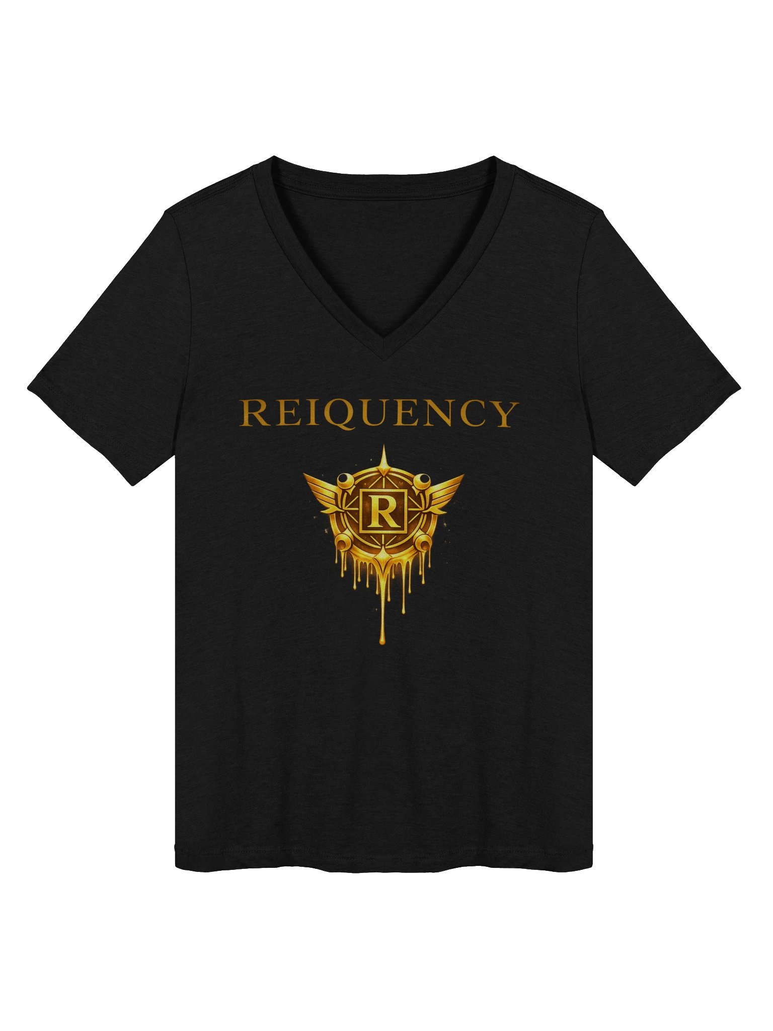Reiquency Crest V-Neck Tee (Women’s Black Edition) product image (3)